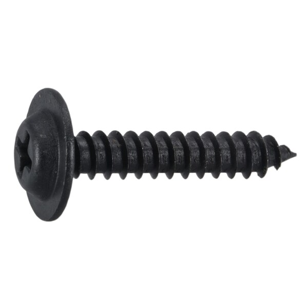 Midwest Fastener Sheet Metal Screw, #10 x 1 in, Black Steel Flat Head Phillips Drive, 12 PK 39634 - main